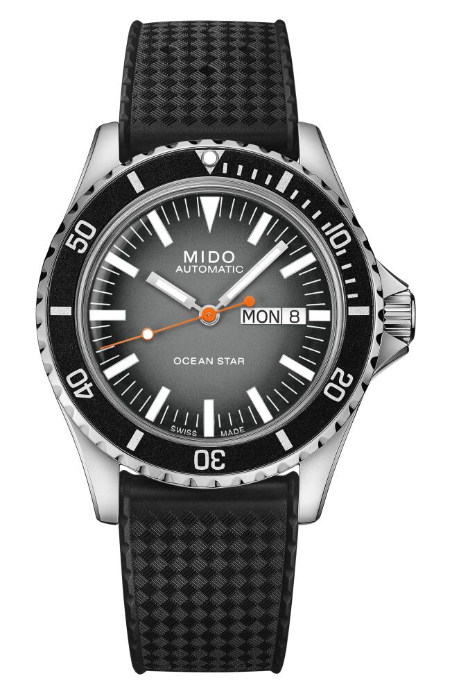 MIDO Ocean Star Tribute Gradient Rubber Strap Watch, 40.5mm in Grey Gradient Cover