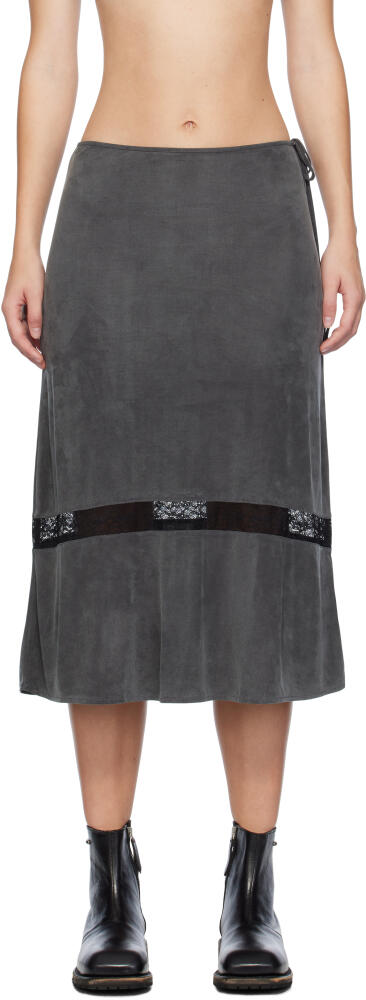 OUR LEGACY Gray Ballon Midi Skirt Cover