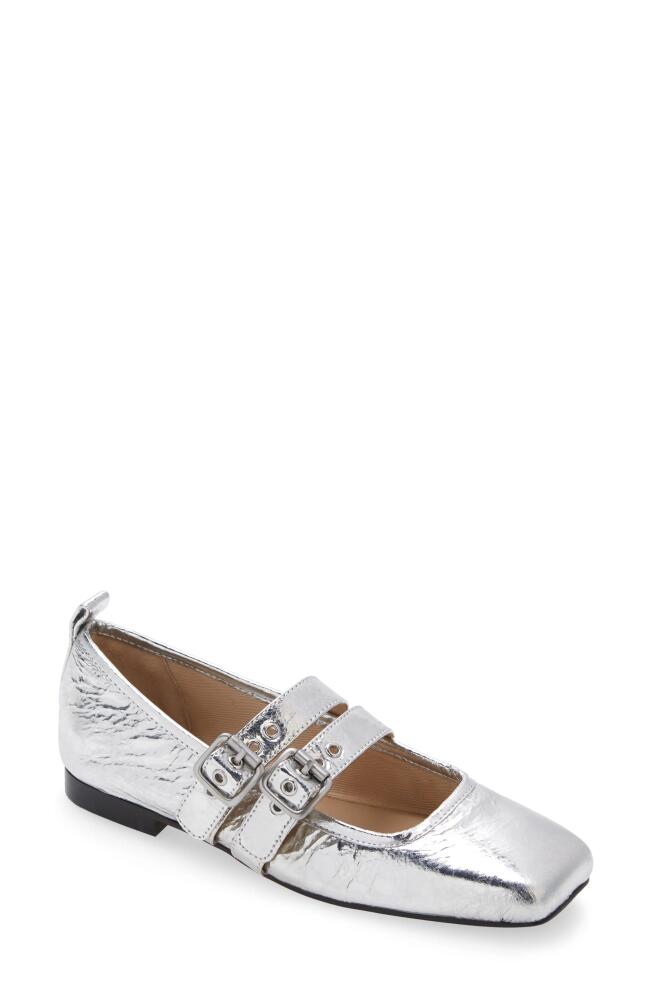 Dolce Vita Ashlyn Mary Jane Flat in Silver Distressed Leather Cover