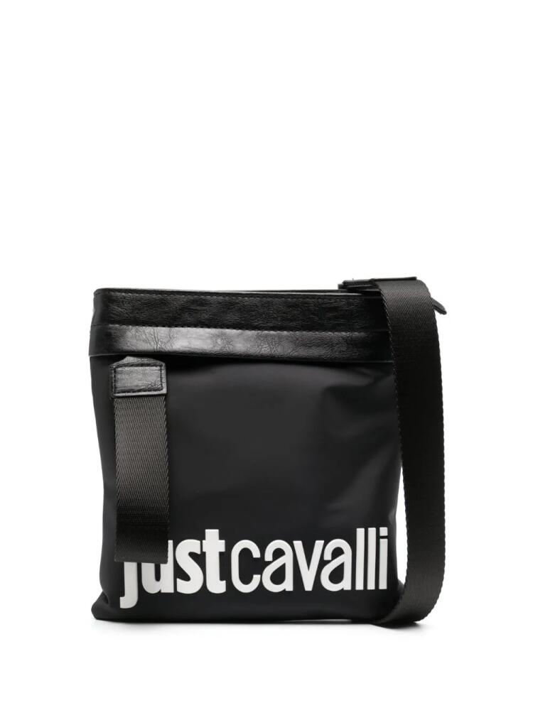 Just Cavalli logo-embossed messenger bag - Black Cover