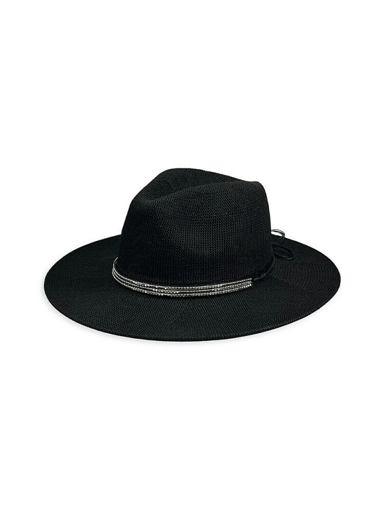 MARCUS ADLER Women's Beaded Straw Panama Hat - Black Cover