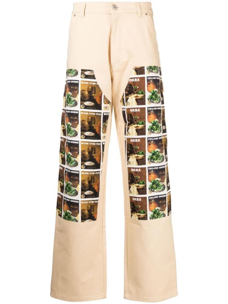 Denim Tears graphic print straight leg trousers - Neutrals Cover