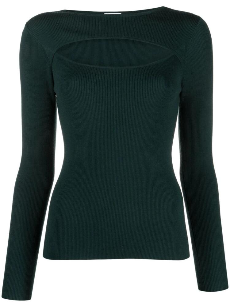 Allude cut-out slash-neck top - Green Cover