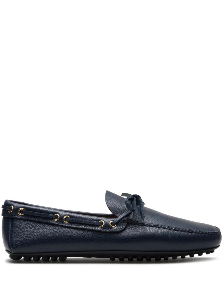 Car Shoe Driving leather loafers - Blue Cover