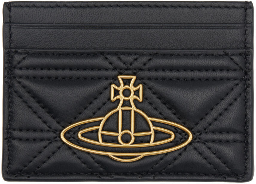 Vivienne Westwood Black Quilted Card Holder Cover