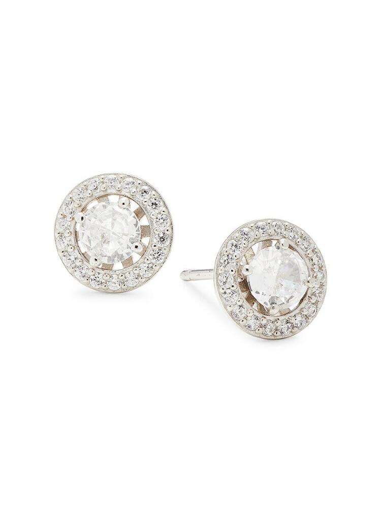 Adriana Orsini Women's Rhodium Plated Sterling Silver & Cubic Zirconia Stud Earrings Cover