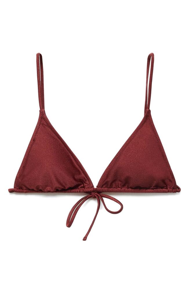 MANGO Bow Triangle Bikini Top in Russet Cover