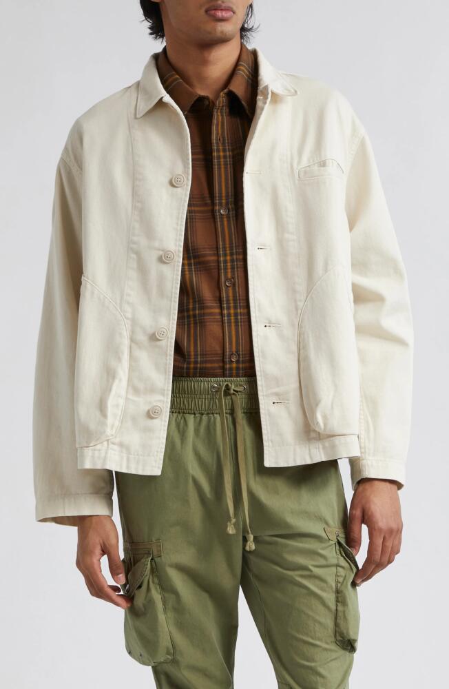 John Elliott Cotton Twill Chore Jacket in Salt Cover