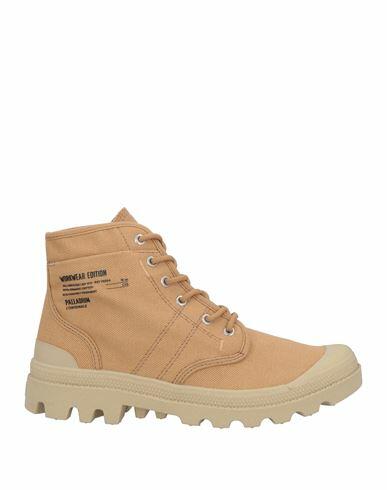 Palladium Man Ankle boots Camel Textile fibers, Rubber Cover