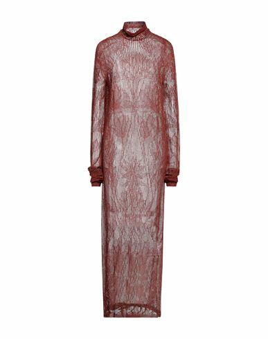 Dsquared2 Woman Maxi dress Rust Acetate, Polyester, Polyamide Cover