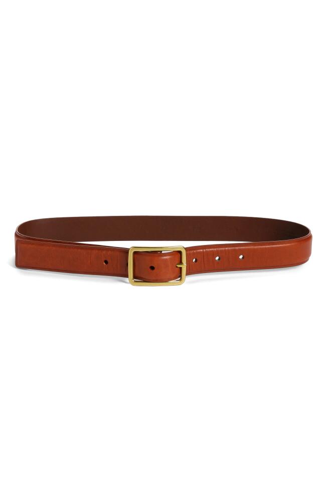 Madewell Rectangle Buckle Leather Belt in English Saddle Cover