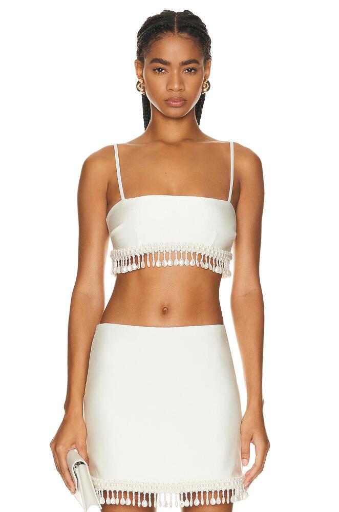 PatBO Beaded Crop Top in Cream Cover