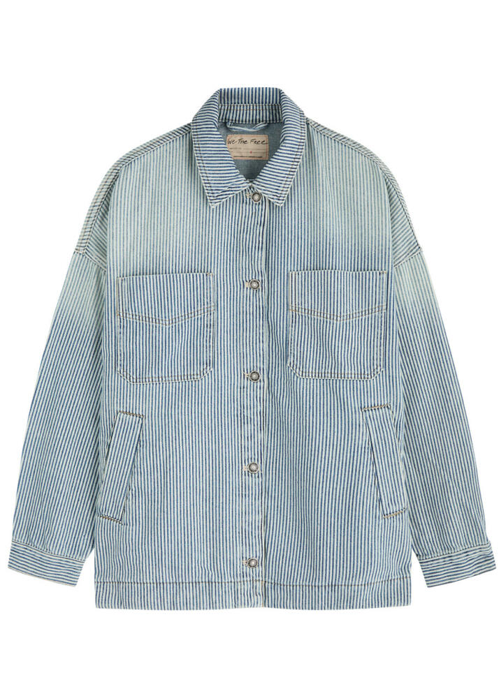 Free People Madison City Striped Denim Jacket Cover