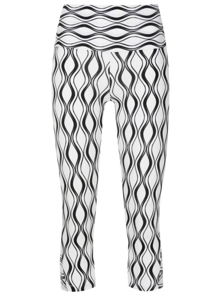 AMIR SLAMA GYM graphic-print cropped leggings - White Cover