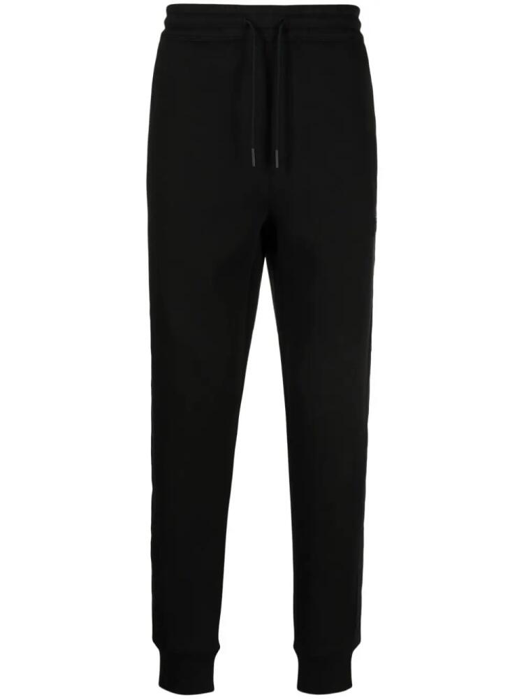 HUGO logo-stripe tapered track pants - Black Cover