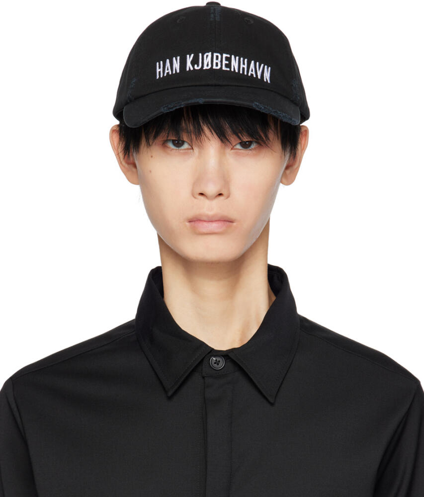 Han Kjobenhavn Black Distressed Signature Cap Cover