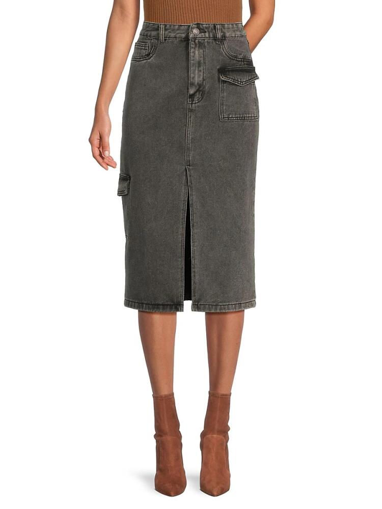 Walter Baker Women's Selene Denim Knee Length Skirt - Grey Wash Cover