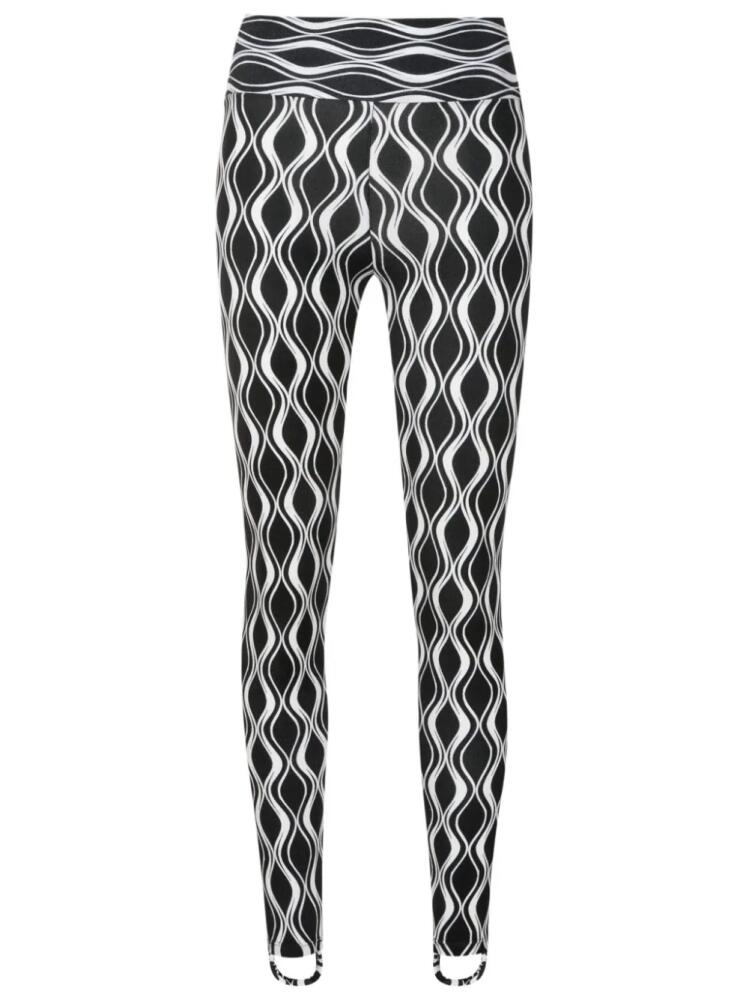 AMIR SLAMA GYM wave-print high-waisted leggings - Black Cover