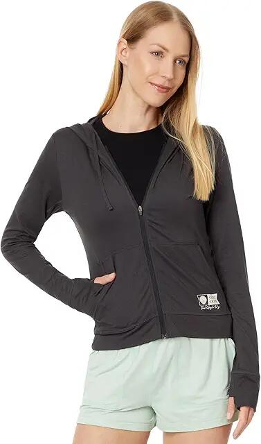 Salty Crew Thrill Seekers Full Zip Hooded Sunshirt (Black) Women's Clothing Cover