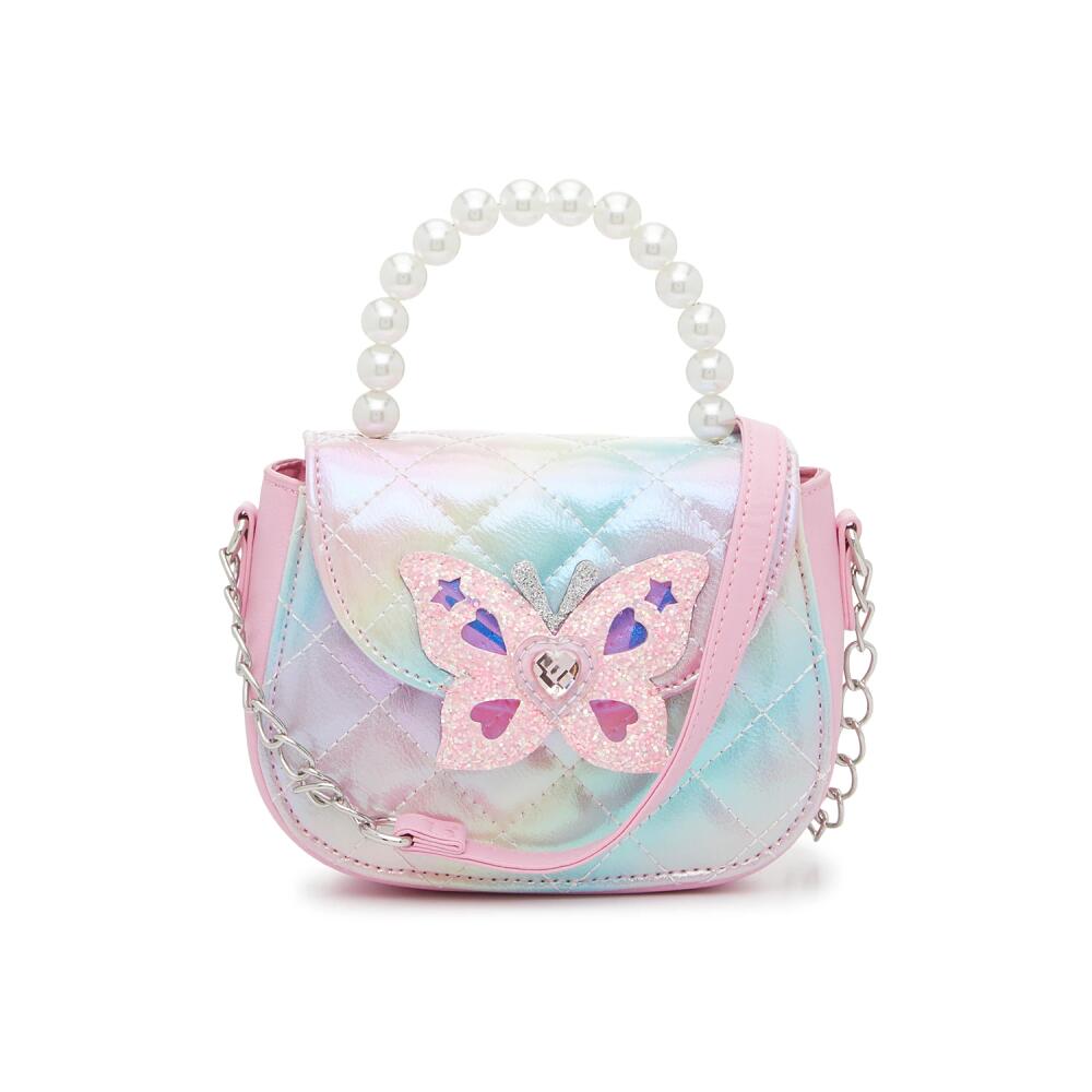 OMG Accessories Butterfly Quilted Crossbody | Girl's | Pink/Multicolor Cover