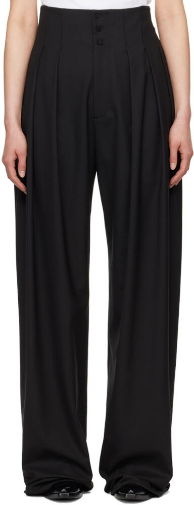 AARON ESH Black Pleated Trousers Cover