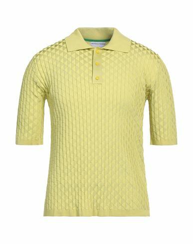 Bottega Veneta Man Polo shirt Acid green Silk, Polyester, Polyamide, Elastane Cover