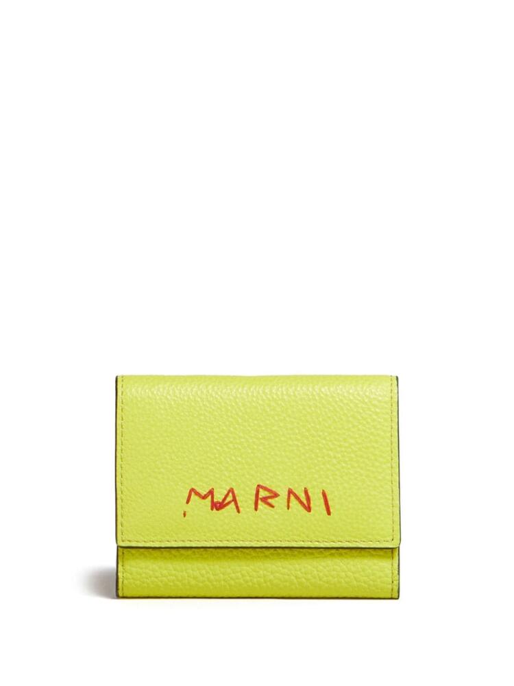 Marni logo-embroidred leather keyholder - Green Cover