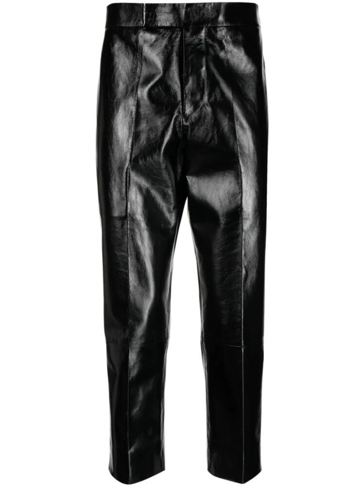 SAPIO cropped leather trousers - Black Cover