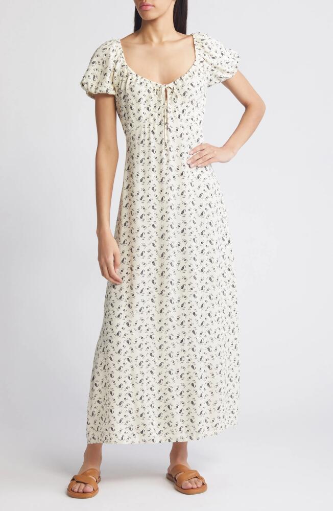 Treasure & Bond Floral Tie Front Maxi Dress in Ivory Little Paris Cover