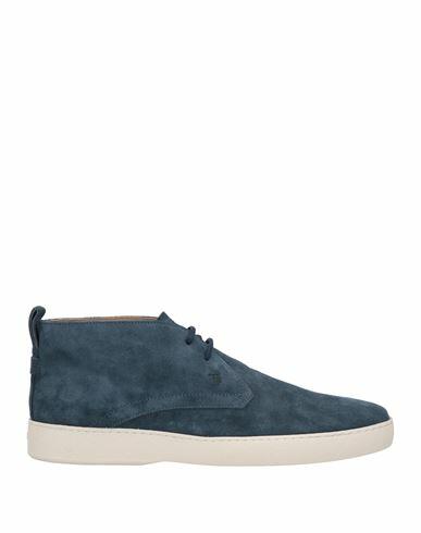 Tod's Man Ankle boots Blue Soft Leather Cover