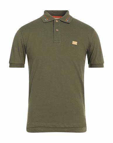 Yes Zee By Essenza Man Polo shirt Military green Cotton Cover