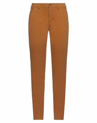 40weft Woman Pants Brown Cotton, Elastane Cover