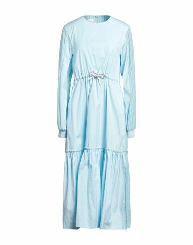 Golden Goose Woman Midi dress Sky blue Cotton, Silk Cover