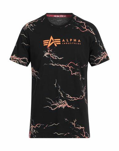 Alpha Industries Man T-shirt Black Cotton Cover