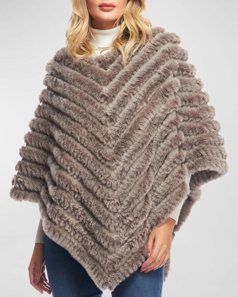 Fabulous Furs Deluxe Knitted Faux Fur Poncho Cover