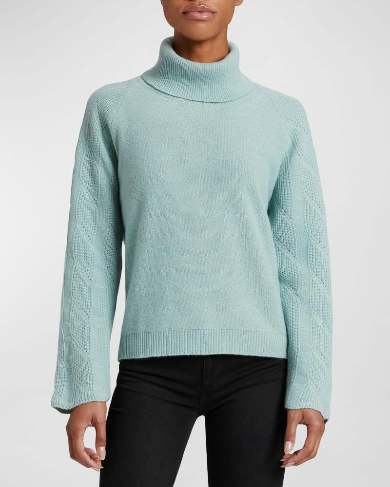 Santorelli Dana Raglan-Sleeve Turtleneck Sweater Cover