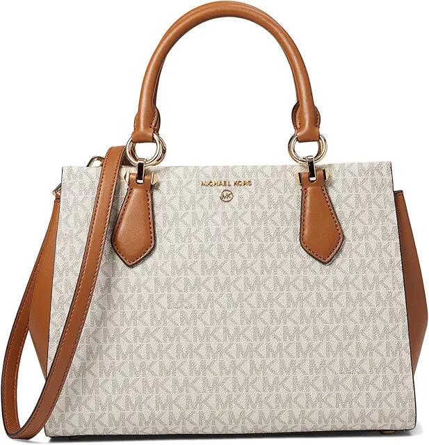 MICHAEL Michael Kors Marilyn Medium Satchel (Vanilla/Acorn) Handbags Cover