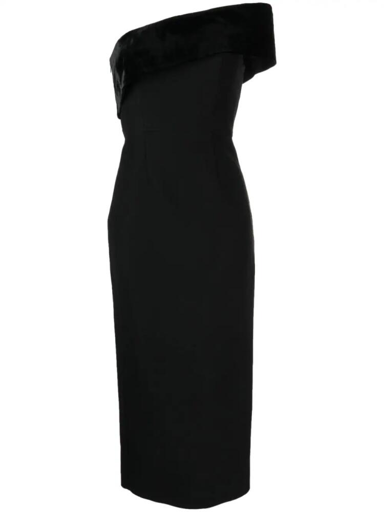 Roland Mouret asymmetric cady midi dress - Black Cover