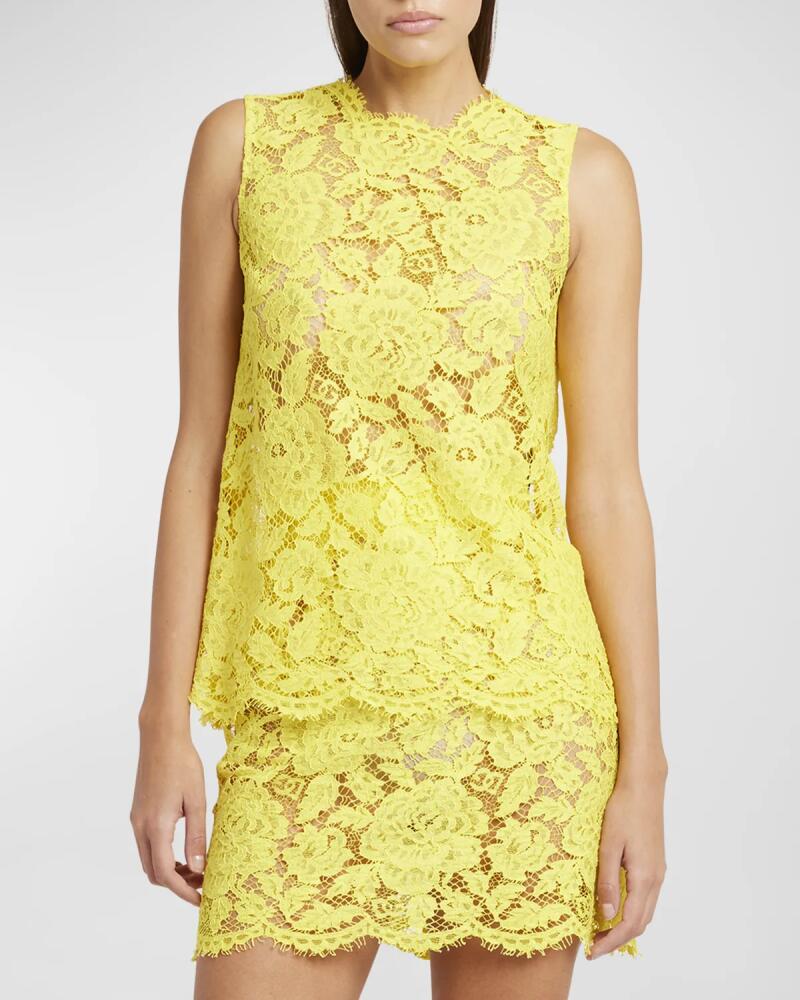 Dolce & Gabbana Floral Lace Sleeveless Top Cover