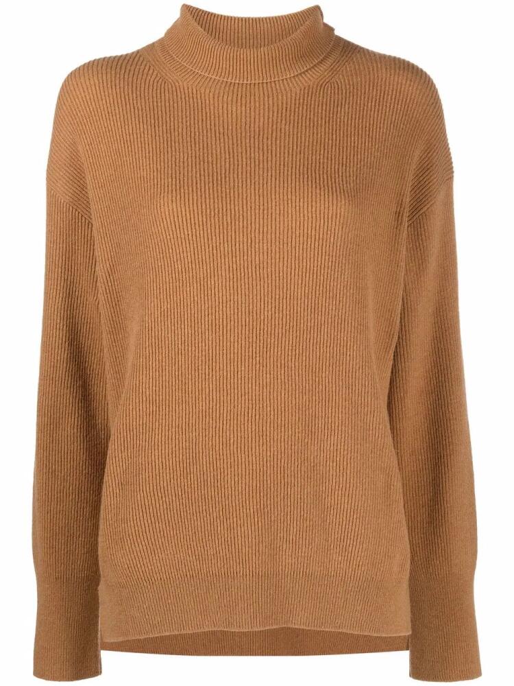 Nanushka roll-neck ribbed-knit jumper - Brown Cover