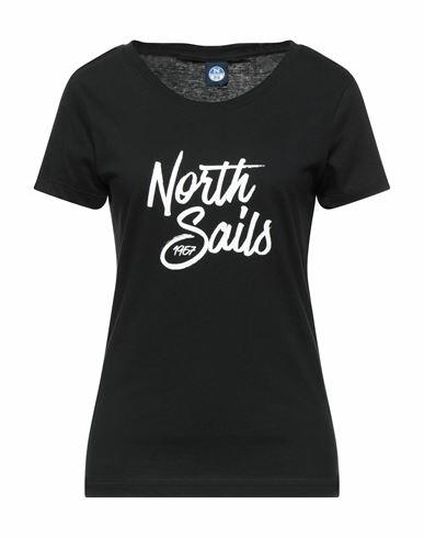 North Sails Woman T-shirt Black Cotton Cover