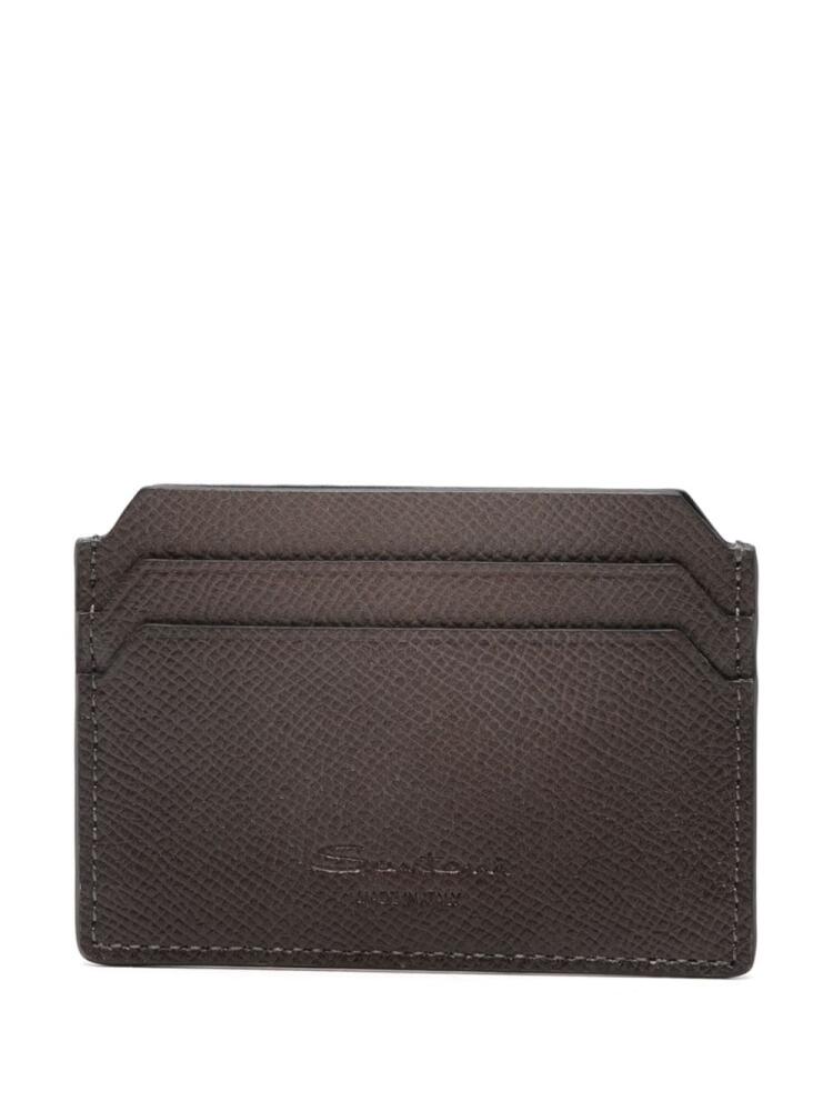 Santoni saffiano leather card holder - Brown Cover