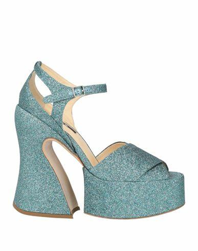 Rochas Woman Sandals Turquoise Textile fibers Cover