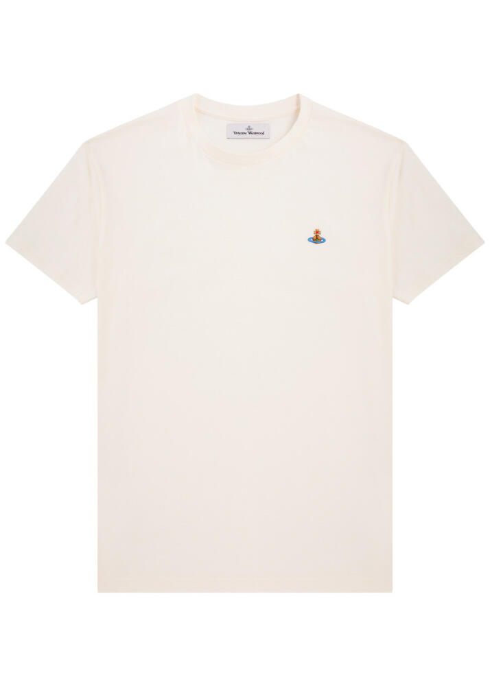 Vivienne Westwood Orb-embroidered Stretch-cotton T-shirt - White Cover