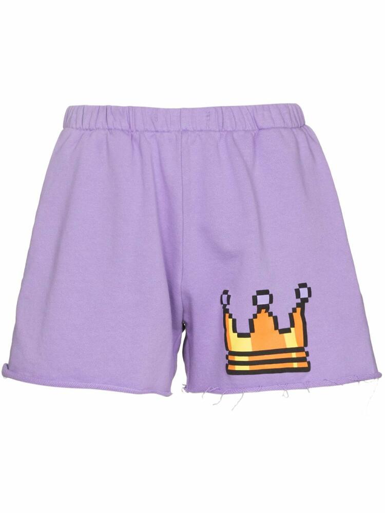 Natasha Zinko pixel-print track shorts - Purple Cover