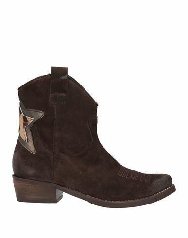 1725.a Woman Ankle boots Dark brown Leather Cover