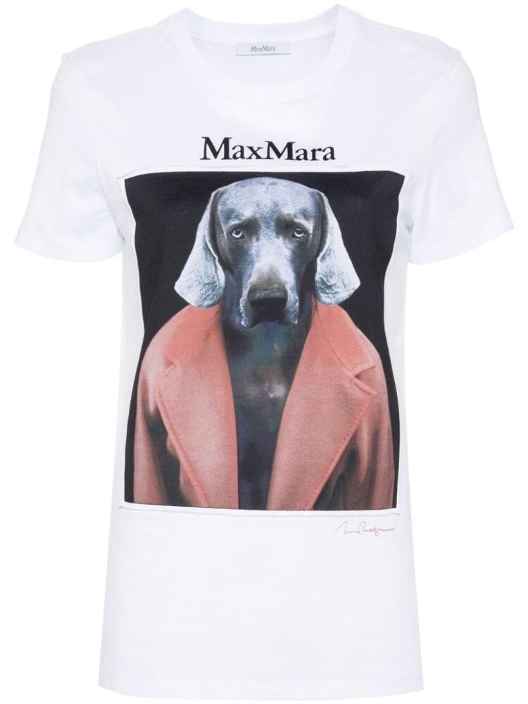 Max Mara Cipria dog-print T-shirt - White Cover