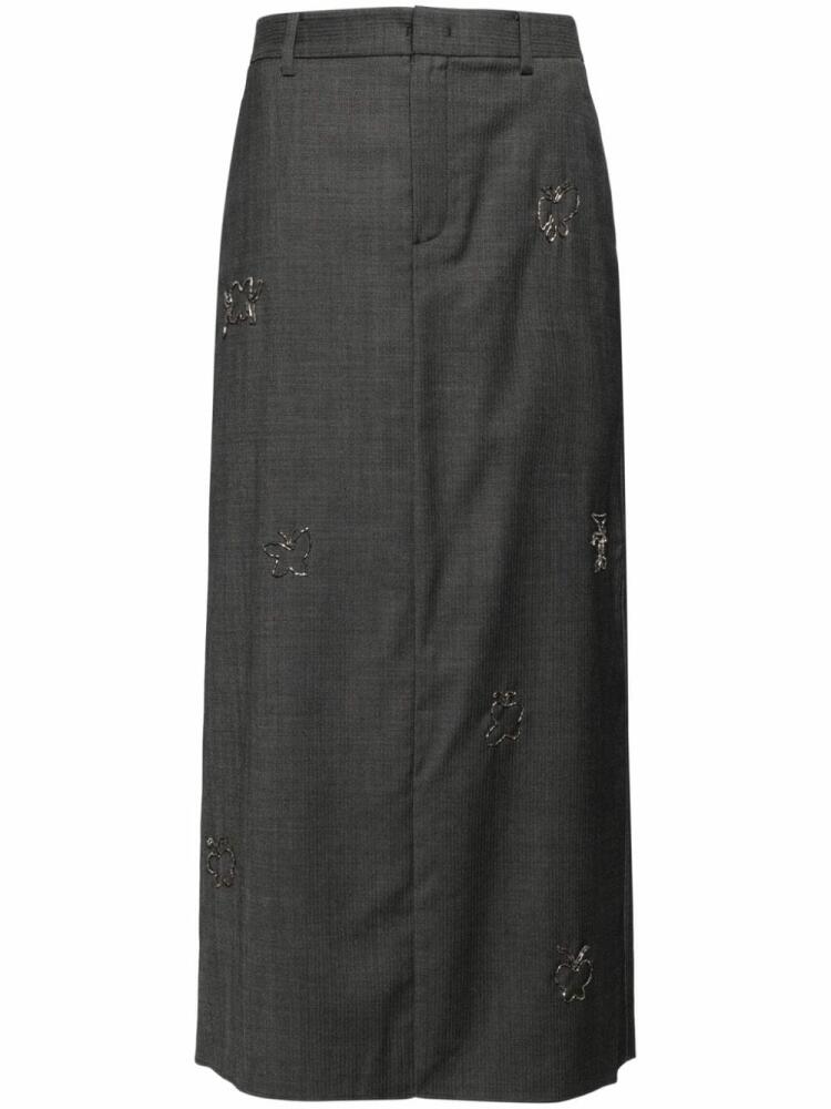 JNBY Butterfly pattern long waist skirt - Grey Cover