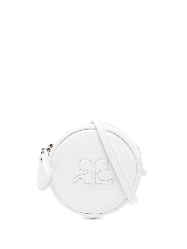 Courrèges logo-plaque shoulder bag - White Cover