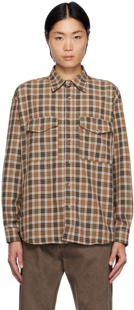 Uniform Bridge Beige Check Shirt Cover